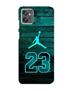 Чехол для Motorola MOTO G32 с картинкой «Jordan Cyan 23»