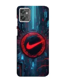 Чехол для Motorola MOTO G32 с картинкой «Техногенный стиль Nike»