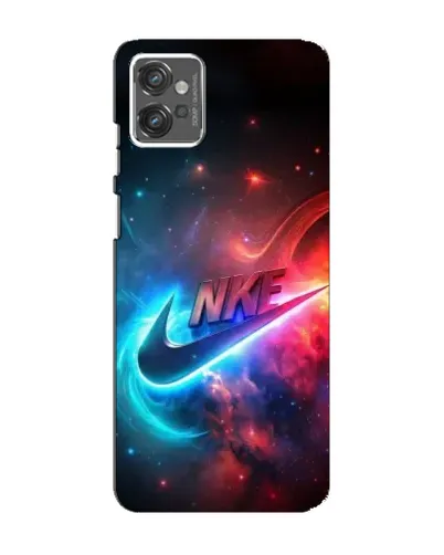 Чехол для Motorola MOTO G32 с картинкой «Огненный логотип Nike»