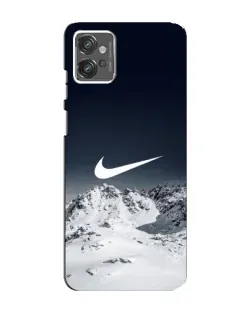 Чехол для Motorola MOTO G32 с картинкой «Nike — зимние горы»