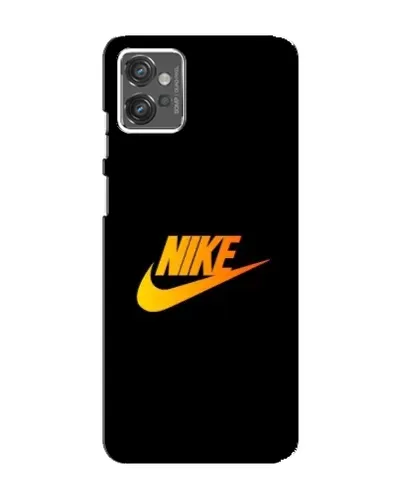 Чехол для Motorola MOTO G32 с картинкой «Золотой логотип Nike»