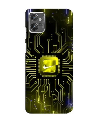 Чехол для Motorola MOTO G32 с картинкой «Nike — золотая искра»
