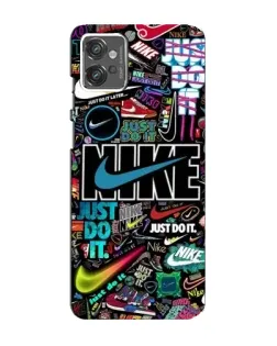 Чехол для Motorola MOTO G32 с картинкой «Яркий коллаж Nike»