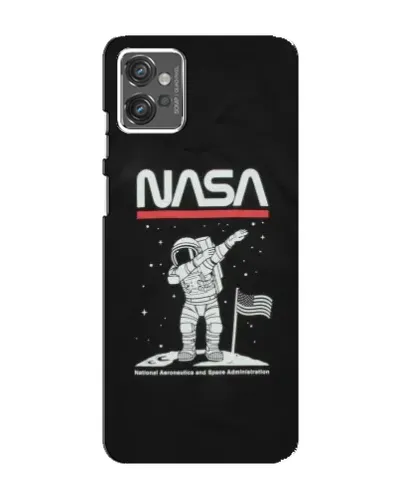 Чехол для Motorola MOTO G32 с картинкой «NASA — шагаем по Луне»