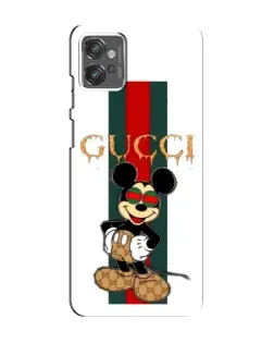 Чехол для Motorola MOTO G32 с картинкой «Микки Маус Gucci — полосы»