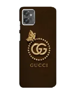 Чехол для Motorola MOTO G32 с картинкой «Gucci — золотая бабочка»