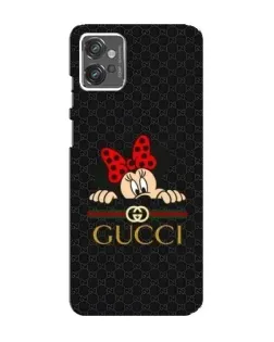 Чехол для Motorola MOTO G32 с картинкой «Минни Маус Gucci — черный»