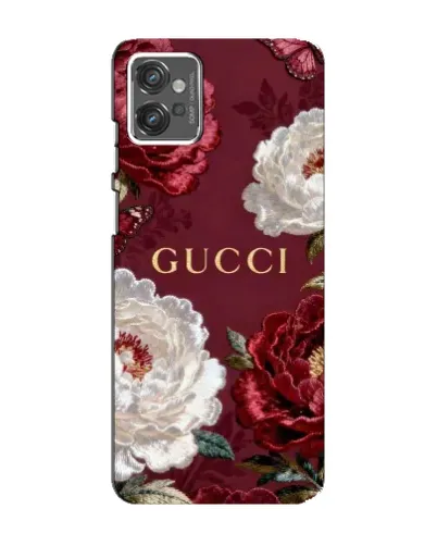 Чехол для Motorola MOTO G32 с картинкой «Gucci — бордовые розы» Чехол для Motorola MOTO G32 с картинкой «Gucci — бордовые розы»