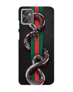 Чехол для Motorola MOTO G32 с картинкой «Gucci — змея на полосе»