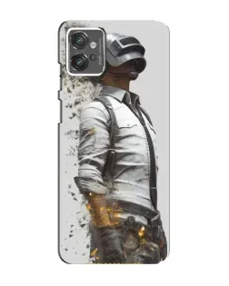 Чехол для Motorola MOTO G32 с картинкой «PUBG — боец в пыли»