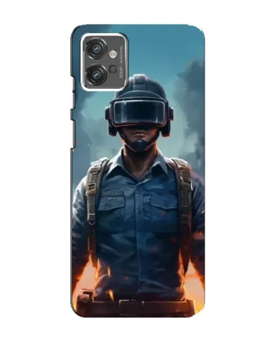 Чехол для Motorola MOTO G32 с картинкой «PUBG — реалистичный герой»