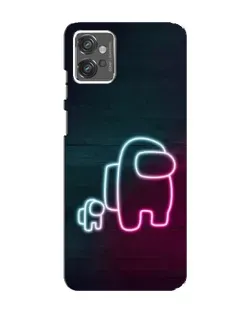 Чехол для Motorola MOTO G32 с картинкой «Among Us неон-арт»