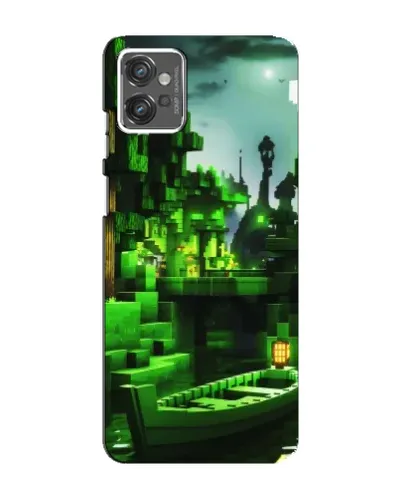 Чехол для Motorola MOTO G32 с картинкой «Minecraft лесной пейзаж»