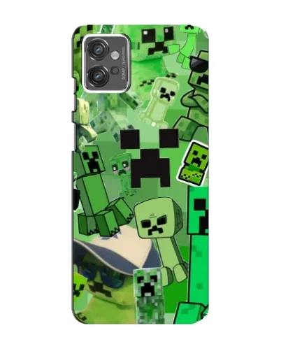 Чехол для Motorola MOTO G32 с картинкой «Криперы Minecraft»