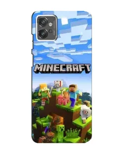 Чехол для Motorola MOTO G32 с картинкой «Minecraft классический мир»