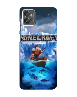 Чехол для Motorola MOTO G32 с картинкой «Minecraft ледяной мир»
