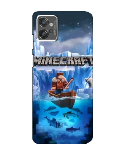 Чехол для Motorola MOTO G32 с картинкой «Minecraft ледяной мир»