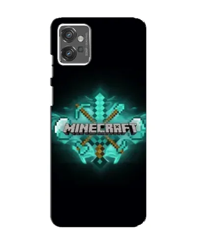 Чехол для Motorola MOTO G32 с картинкой «Minecraft Diamond лого»