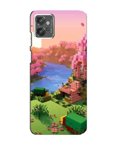 Чехол для Motorola MOTO G32 с картинкой «Розовое дерево Minecraft»