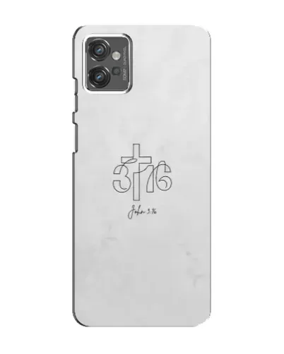 Чехол для Motorola MOTO G32 с картинкой «Иоанна 3:16 Крест»