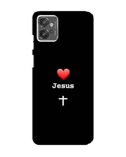 Чехол для Motorola MOTO G32 с картинкой «Сердце - Jesus»
