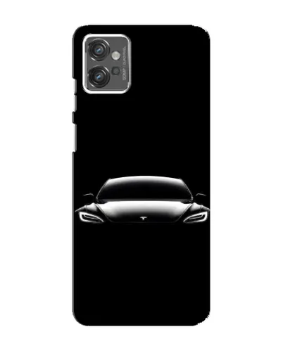 Чехол для Motorola MOTO G32 с картинкой «Фары Tesla Night»