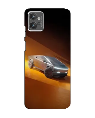 Чехол для Motorola MOTO G32 с картинкой «Cybertruck в пустыне»