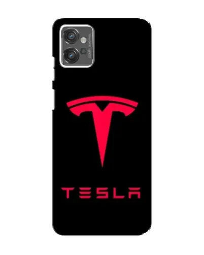 Чехол для Motorola MOTO G32 с картинкой «Tesla Red Logo»