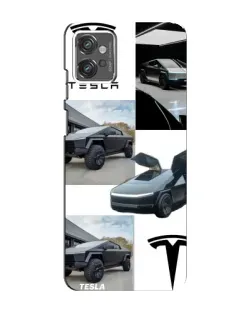 Чехол для Motorola MOTO G32 с картинкой «Коллаж Cybertruck Tesla»