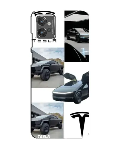 Чехол для Motorola MOTO G32 с картинкой «Коллаж Cybertruck Tesla»