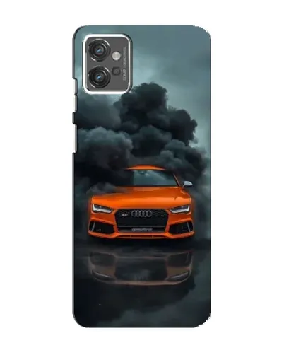 Чехол для Motorola MOTO G32 с картинкой «Audi в облаках дыма»