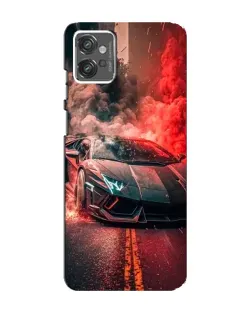 Чехол для Motorola MOTO G32 с картинкой «Lamborghini красный дым»