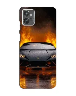 Чехол для Motorola MOTO G32 с картинкой «Lamborghini в огне»