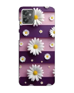 Чохол для Motorola MOTO G32 з картинкою «Ромашки на фіолетовому»
