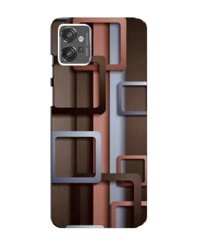 Чехол для Motorola MOTO G32 с картинкой «Коричневые объемные квадраты»