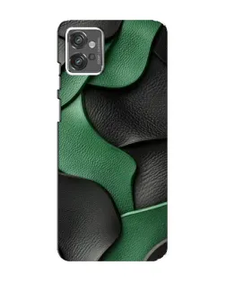 Чехол для Motorola MOTO G32 с картинкой «Зеленые кожаные волны»