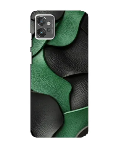 Чехол для Motorola MOTO G32 с картинкой «Зеленые кожаные волны»