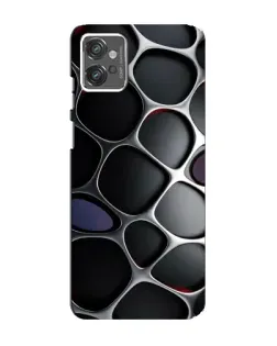 Чехол для Motorola MOTO G32 с картинкой «Объемная темная решетка»