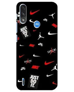 Чехол для Motorola E7 Power с картинкой «Nike Mix Pattern»