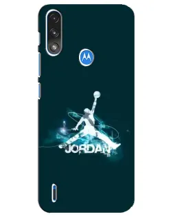 Чехол для Motorola E7 Power с картинкой «Jordan Blue Fire»