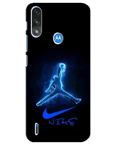 Чехол для Motorola E7 Power с картинкой «Jordan Neon Blue»