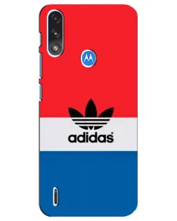 Чехол для Motorola E7 Power с картинкой «Ретро блоки Adidas»