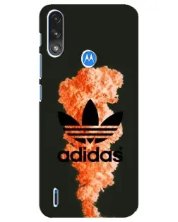 Чехол для Motorola E7 Power с картинкой «Оранжевый дым Adidas»