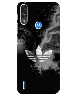 Чехол для Motorola E7 Power с картинкой «Абстрактный дым Adidas»