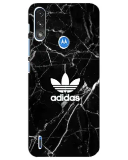 Чехол для Motorola E7 Power с картинкой «Белый мрамор Adidas»
