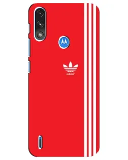 Чехол для Motorola E7 Power с картинкой «Красный минимализм Adidas»