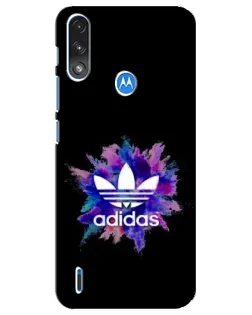 Чехол для Motorola E7 Power с картинкой «Взрыв красок Adidas»