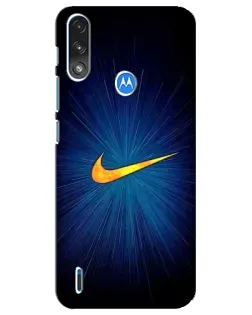 Чехол для Motorola E7 Power с картинкой «Синий пульс Nike»