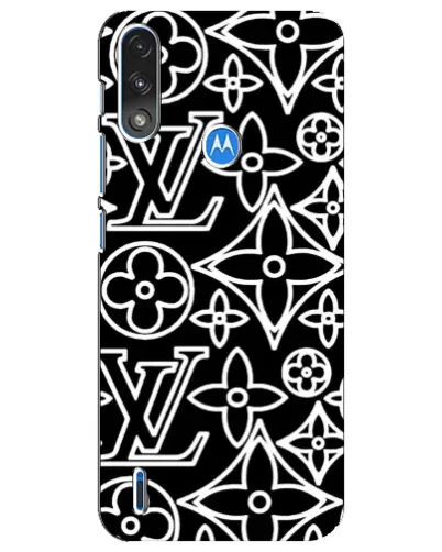 Чехол для Motorola E7 Power с картинкой «Черно-белый узор LV» Чехол для Motorola E7 Power с картинкой «Черно-белый узор LV»