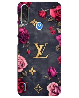 Чохол для Motorola E7 Power з картинкою «Квітковий Louis Vuitton»